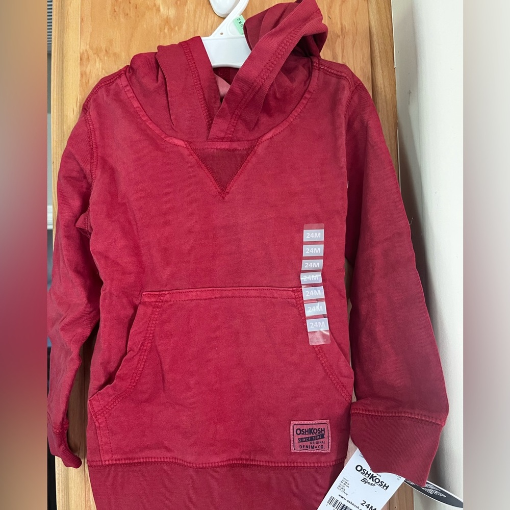 Oshkosh red hoodie sweatshirt size 24 months
